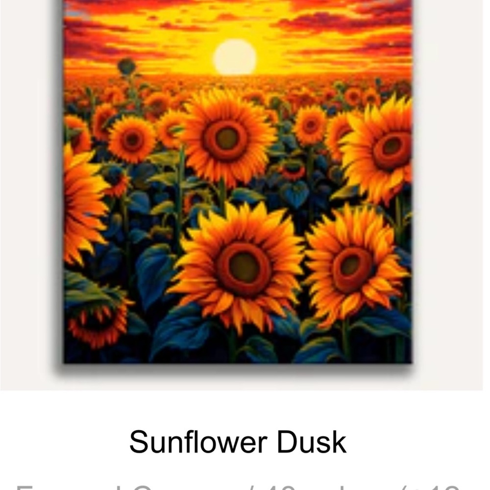 NEW IN BOX PAINT BY NUMBERS
Sunflower Dusk Wall Art